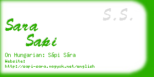 sara sapi business card